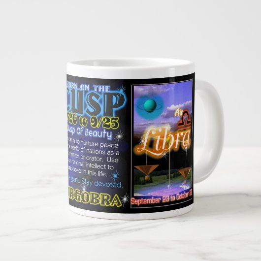 Virgo Libra zodiac Cusp van Valxart Jumbo Mok (Voorkant rechts)