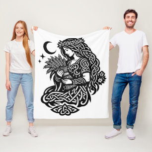 Virgo Maagd Zegel — Aardsgebonden Dierenriem Inktw Fleece Deken
