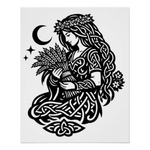Virgo Maagd Zegel — Aardsgebonden Dierenriem Inktw Perfect Poster