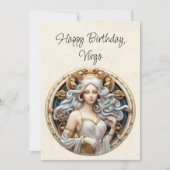 Virgo Maiden Zodiac Minimalistische Verjaardag Fla (Voorkant)