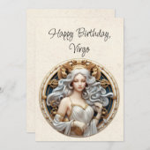 Virgo Maiden Zodiac Minimalistische Verjaardag Fla (Voorkant / Achterkant)