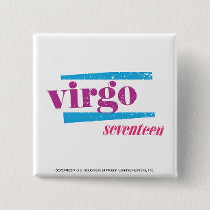 Virgo Paars Vierkante Button 5,1 Cm