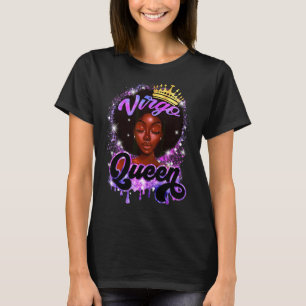 Virgo Queen Black Queen Melanin Afro Women Birthda T-shirt