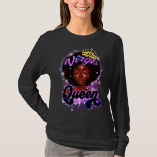Virgo Queen Black Queen Melanin Afro Women Birthda T-shirt