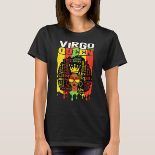 Virgo Queen Zodiac Afro Hair Style Blessed Classy T-shirt