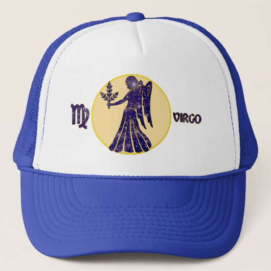 Virgo Sapphire Designer Modern Trucker Hat Trucker Pet (Voorkant)