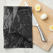 Virgo Sign Constellation Hevelius Black Decor Theedoek (Quarter Fold)