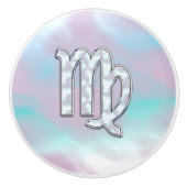 Virgo Sign on Pastels Moeder van parelstijl Afdruk Keramische Knop (Voorkant)