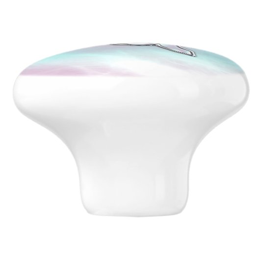 Virgo Sign on Pastels Moeder van parelstijl Afdruk Keramische Knop (Zijkant)