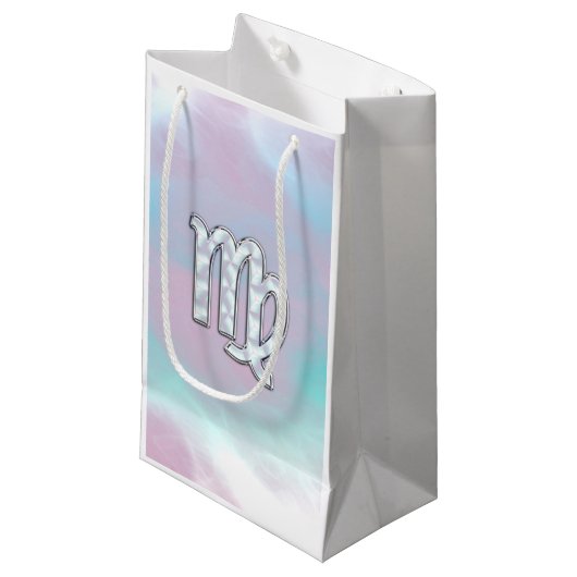 Virgo Sign on Pastels Moeder van parelstijl Afdruk Klein Cadeauzakje (Voorkant Gekanteld)