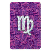 Virgo Sign on Pink Fuchsia Digital Camouflage Magneet (Verticaal)