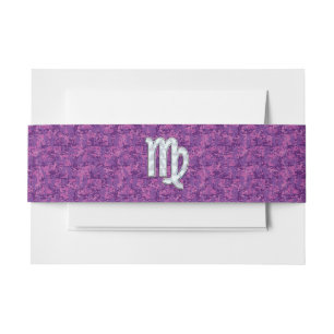 Virgo Sign on Pink Fuchsia Digital Camouflage Uitnodigingen Wikkel