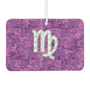 Virgo Sign Pink Fuchsia Digital Camouflage Style Luchtverfrisser