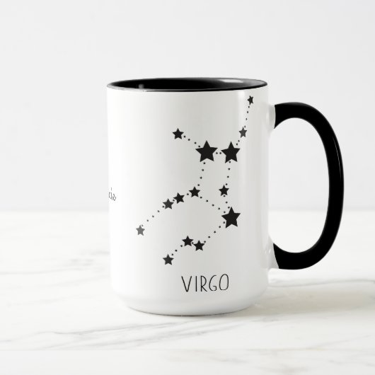 Virgo Star Zodiac Aangepaste naam Mok (Rechts)
