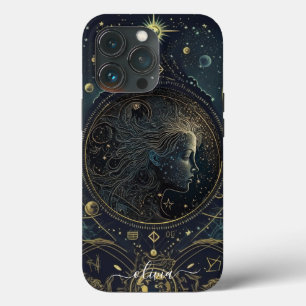 Virgo sterrenbeeld zwart en goud Case-Mate iPhone 13 Pro Hoesje