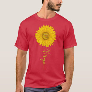 Virgo Sunflower Zodiab Sign Floral Horoscope Vrouw T-shirt