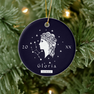 Virgo Symbol Zodiac Birthday Star Sign Name Year Keramisch Ornament