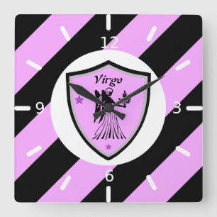 Virgo-symbool vierkante klok