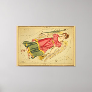 Virgo - teken van het Afbeelding van de diersoort Canvas Afdruk