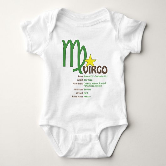 Virgo Traits Baby Romper (Voorkant)