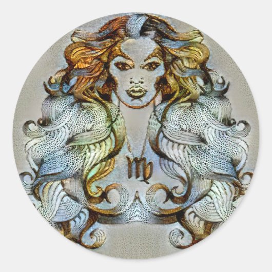 Virgo Venice Ronde Sticker (Voorkant)