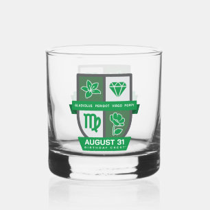 Virgo Verjaardag Crest™ voor 23-31 augustus Whisky Glas
