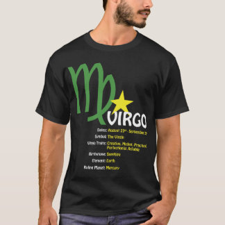Virgo vertrekt donkere T-shirt
