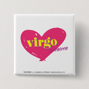 Virgo Vierkante Button 5,1 Cm