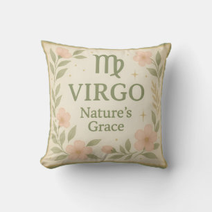 Virgo Watercolor Kussen – Zachte Bloemrijke Zodiac