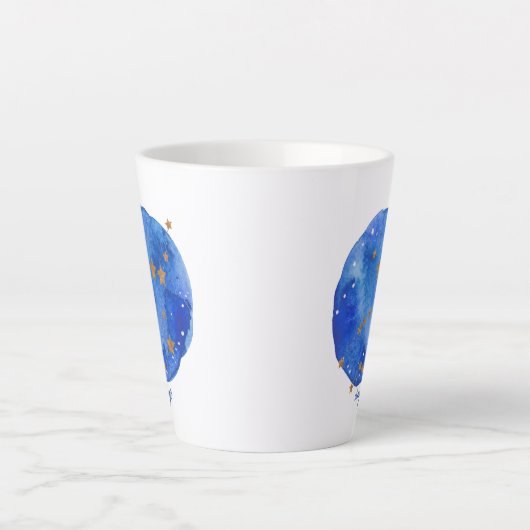 Virgo Waterverf Night Sky Constellation Zodiac Latte Mok (Voorkant)