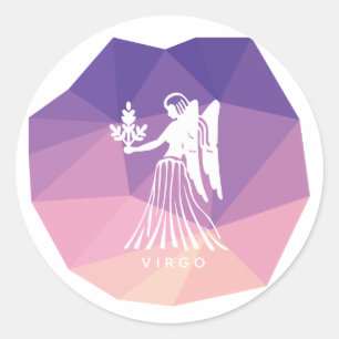 Virgo zodiaal teken moderne sticker. ronde sticker