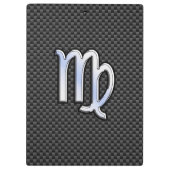 Virgo Zodiab Sign on Charcoal Carbon Fiber Print Klembord (Achterkant)