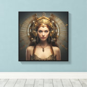 Virgo Zodiac Art Canvas – Mechanica Astral (Insitu (Houten vloer))