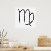 Virgo. Zodiac Astrology Sign. Black. Poster (Keuken)