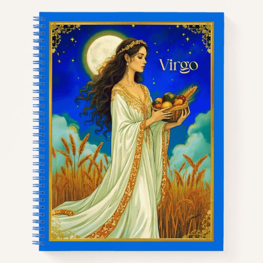 Virgo Zodiac Beauty Under a Night Sky Journal Notitieboek (Voorkant)
