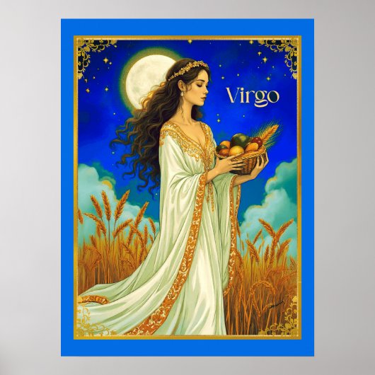 Virgo Zodiac Beauty Under a Night Sky Poster (Voorkant)