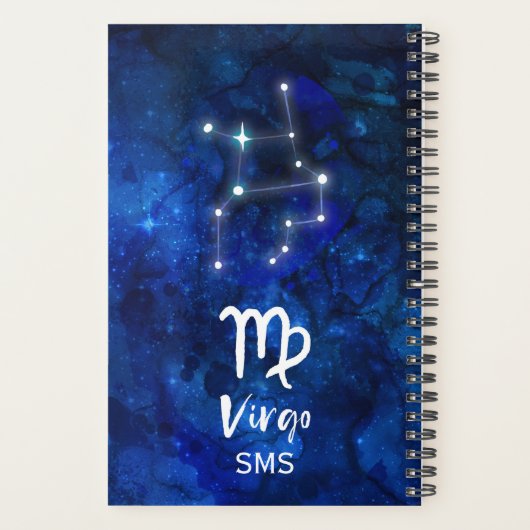 Virgo Zodiac Constellation Blue Galaxy Monogram (Dos)