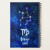 Virgo Zodiac Constellation Blue Galaxy Monogram Planner (Achterkant)