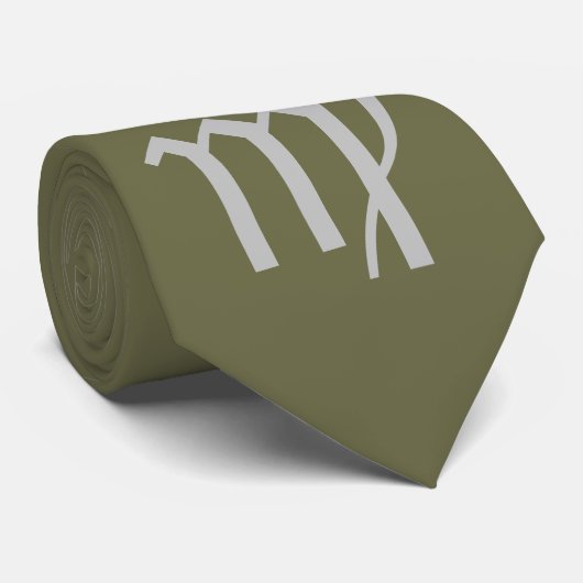 Virgo Zodiac cravate vert olive (Roulé)