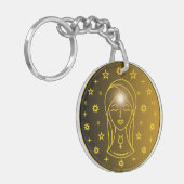 Virgo Zodiac Emblem | Minimal Celestial Symbol Sleutelhanger (Voorkant Links)