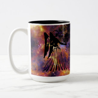 Virgo Zodiac Galaxy Art – Elegant Astrology Horosc Tweekleurige Koffiemok