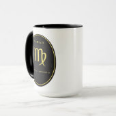 Virgo Zodiac Gold Oval Emblem Mug | Luxury Astrolo (Devant gauche)