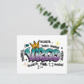 Virgo zodiac graffiti briefkaart (Staand voorkant)
