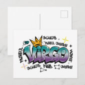 Virgo zodiac graffiti briefkaart (Voorkant / Achterkant)