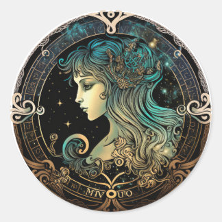 Virgo Zodiac Graphic Ronde Sticker