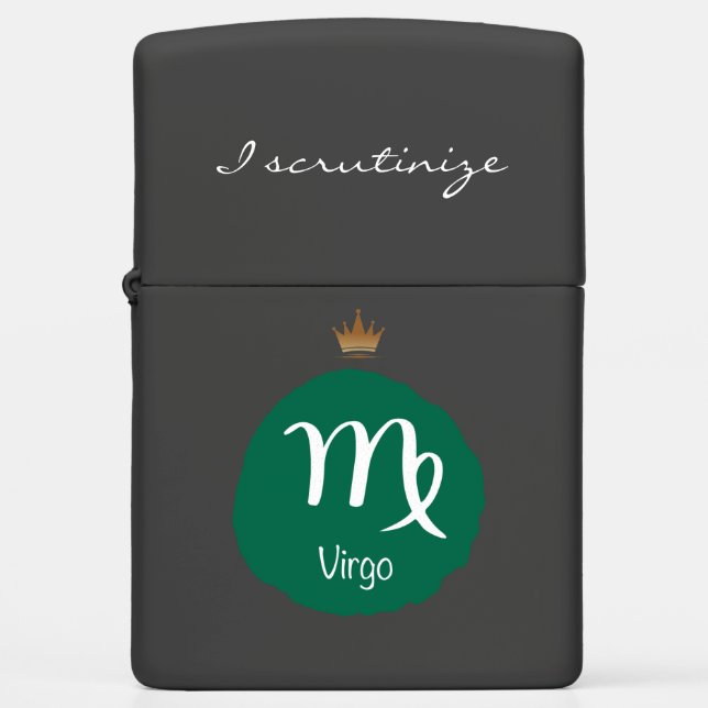 Virgo Zodiac I scrutinize Zippo Lighter (Voorkant)