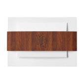 Virgo Zodiac in Mahogany-houtstijl Uitnodigingen Wikkel (Voorkant Voorbeeld)