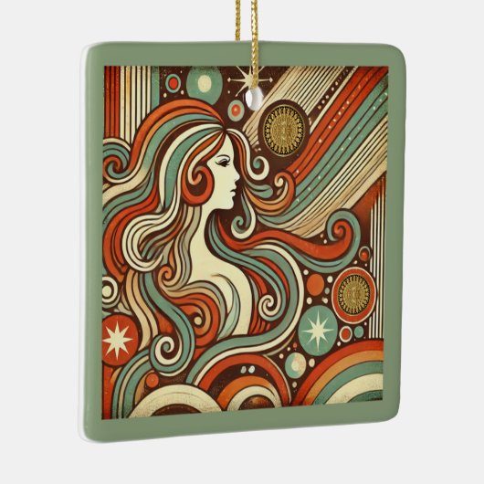 Virgo Zodiac Kerstversiering Keramisch Ornament (Rechts)