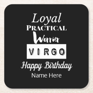 Virgo Zodiac Leuke Kenmerken Verjaardag Vierkante Kartonnen Onderzetter