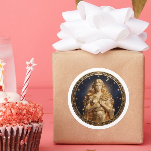 Virgo Zodiac Maiden Ronde Sticker (Feest)